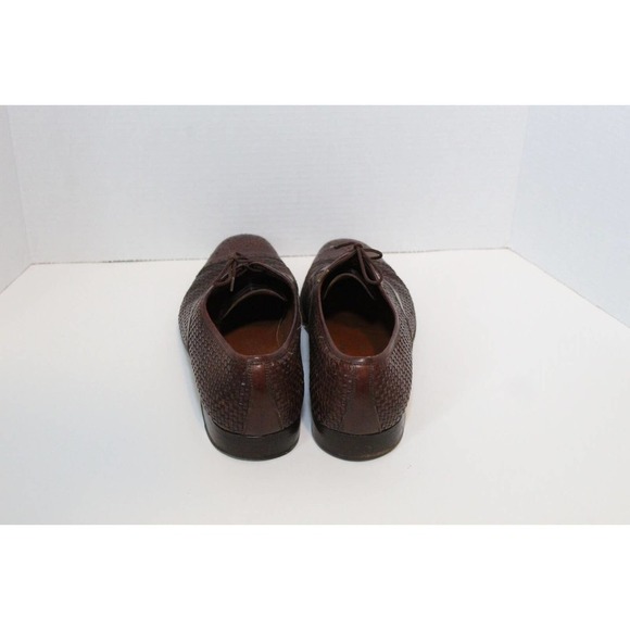 *Flaw Salvatore Ferragamo Woven Leather Lace Oxford Shoes Men's Size 10D H14580 - Picture 6 of 16